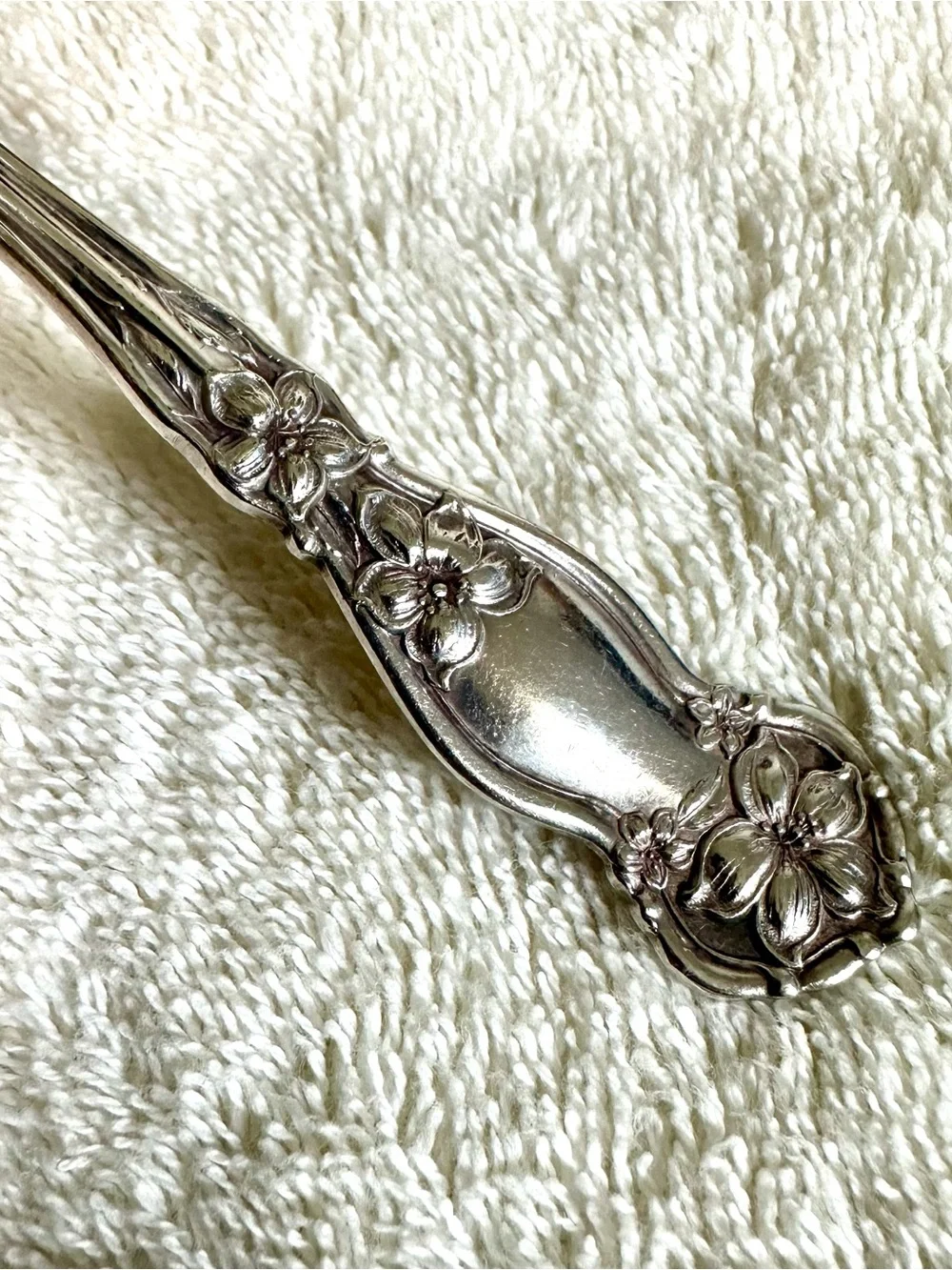 Vintage Wm Rogers 1910 Orange Blossom Silverplate Spoon Floral Flatware